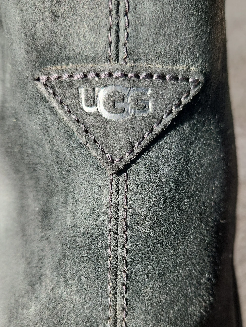 UGG Men’s Black Suede Slip-On Loafers with Shearling Lining